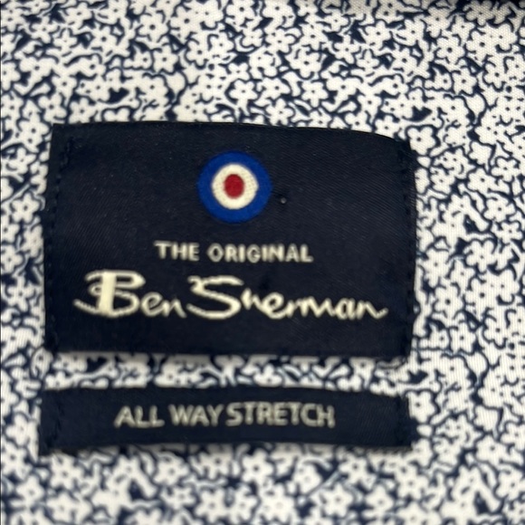 Ben Sherman Micro-Pattern Casual Button Down Performance Material Shirt, NWOT - Picture 2 of 9